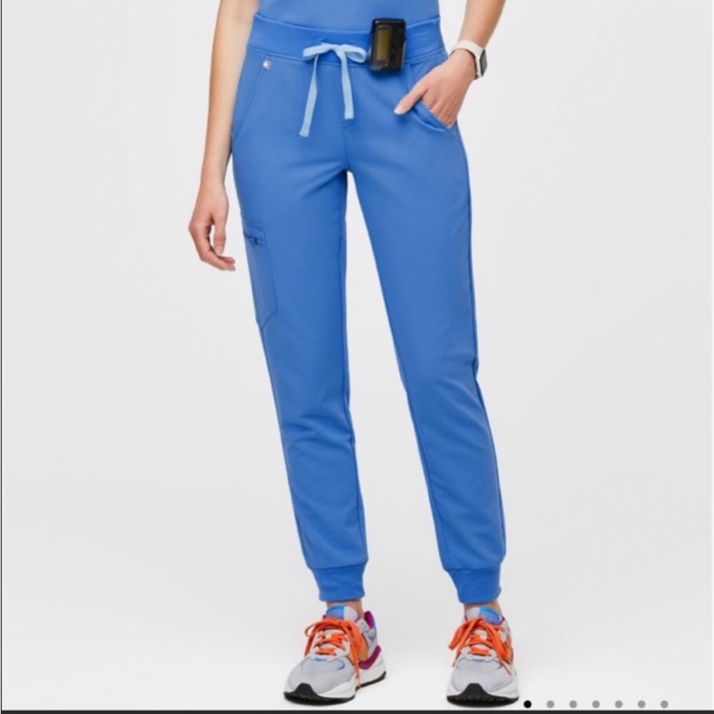 Figs Zamora High Waisted Capri Blue